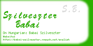 szilveszter babai business card